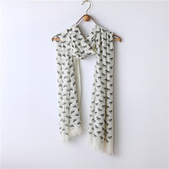 Solid Color Neutral Loose Beard Polyester-cotton Pony Print Loose Beard Tassel Men's Scarf