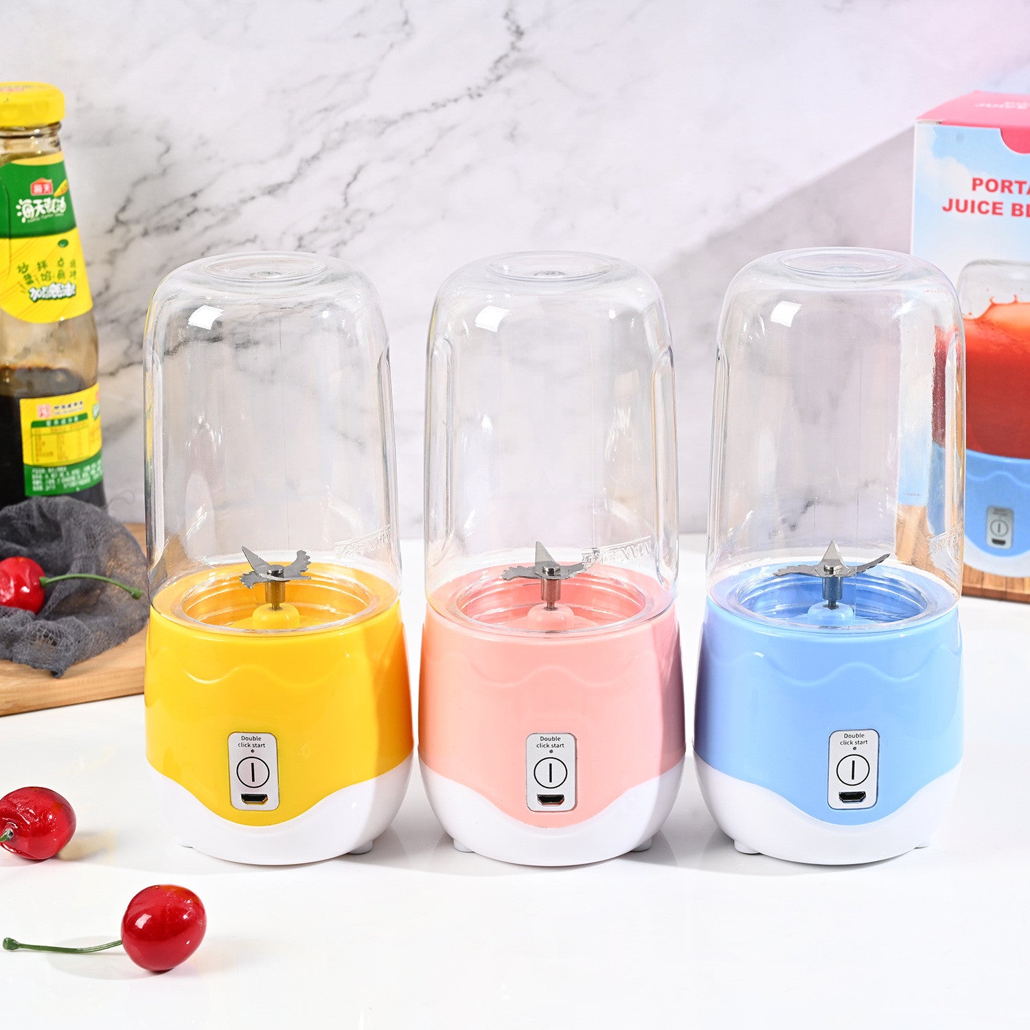 Portable mini blender juicing cup – high borosilicate glass interior