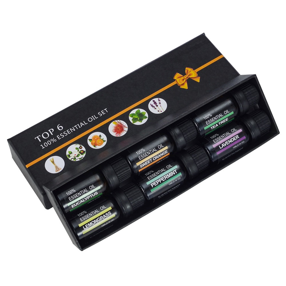 Aromatherapy essential oil set 6 pack – orange lavender tea tree mint eucalyptus lemongrass