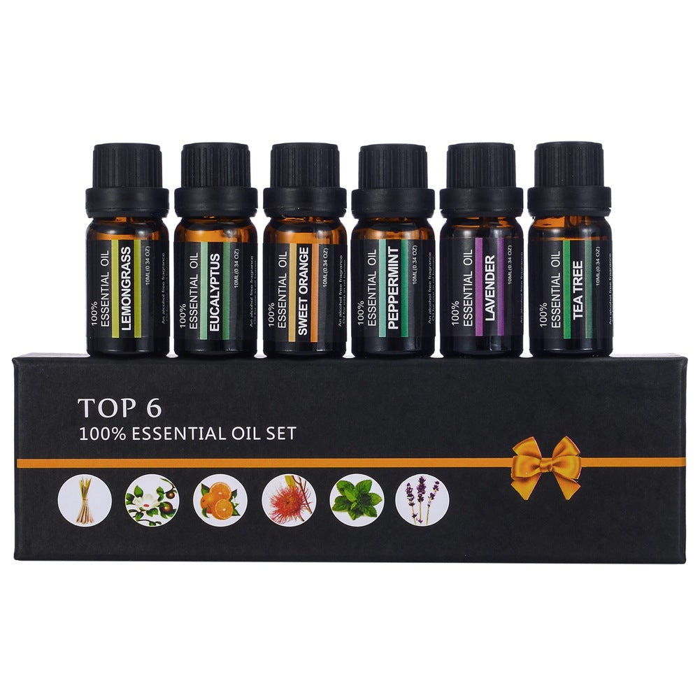 Aromatherapy essential oil set 6 pack – spa wellness travel gift set