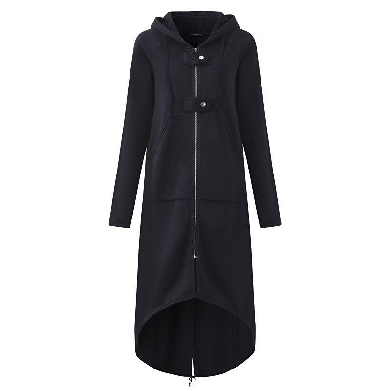 Fleece sweater hooded coat