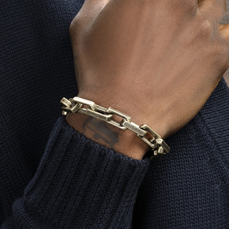 European And American Hip-hop Street Thick Antique Bronze Titanium Steel Bracelet