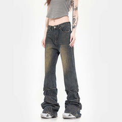 Vintage Crumpled Slim Fit Skinny Jeans For Women
