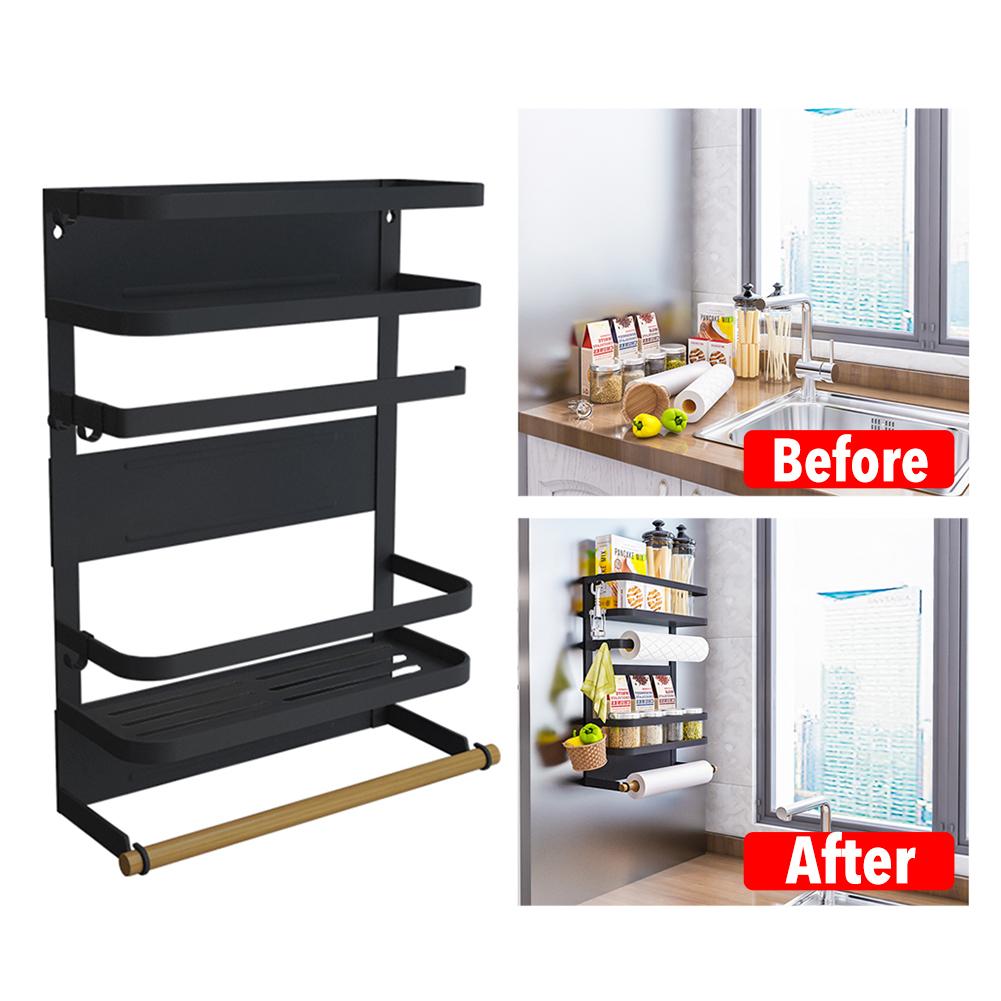 Magnetic refrigerator side shelf kitchen – anti-rust anti-scratch coating