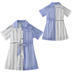 Color block shirt skirt