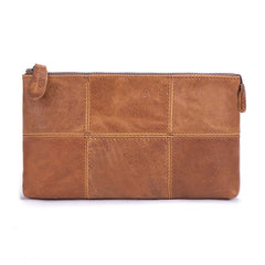 Men's clutch long wallet – zipper pocket compartment organization view
