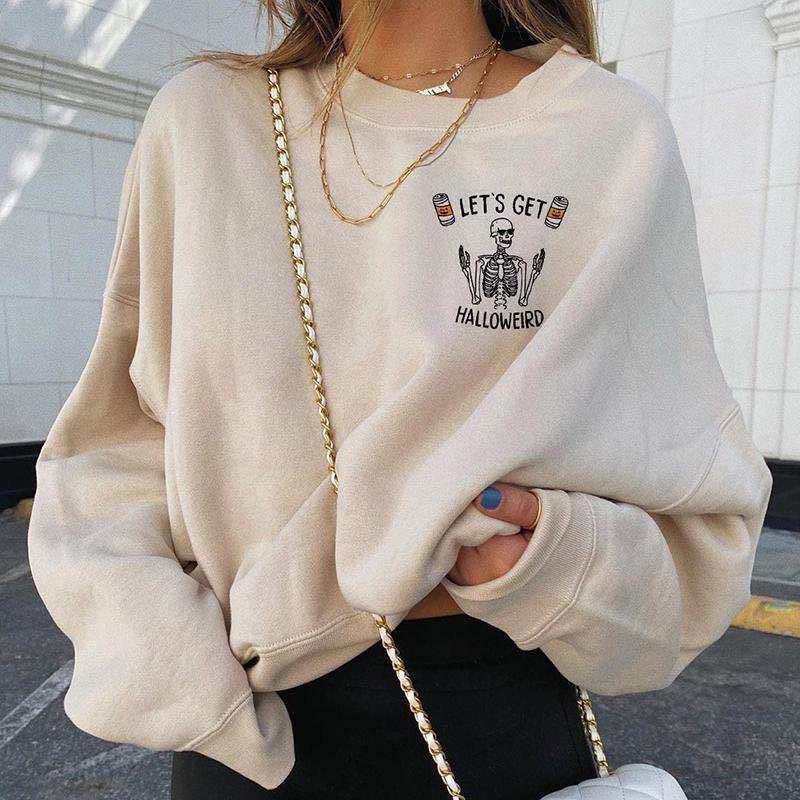 Women's cotton pullover round neck loose women's sweater