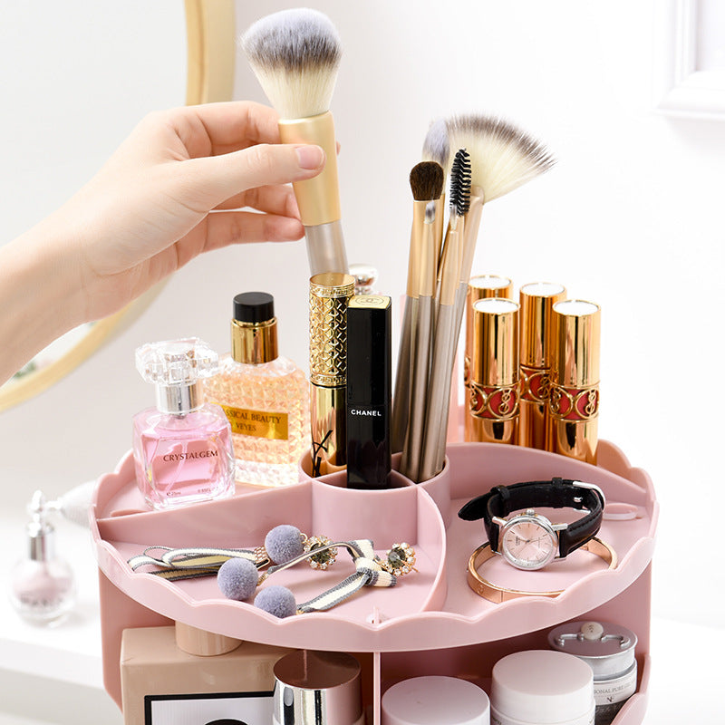 360 rotating cosmetics storage box – smooth silent rotation close-up