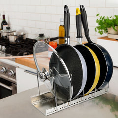 Stainless steel kitchen storage rack – silver short 5-tier version detail