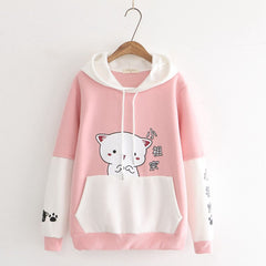 Winter childlike cartoon hooded sweater