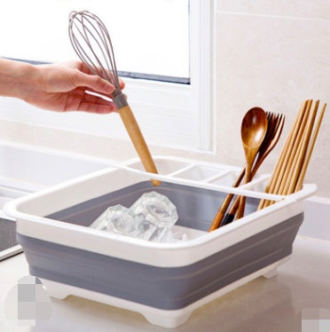 Folding dish drainer drying rack – off-white foldable space-saving design