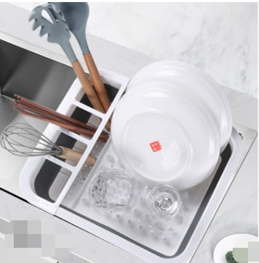 Folding dish drainer drying rack – porous drainage holes detail