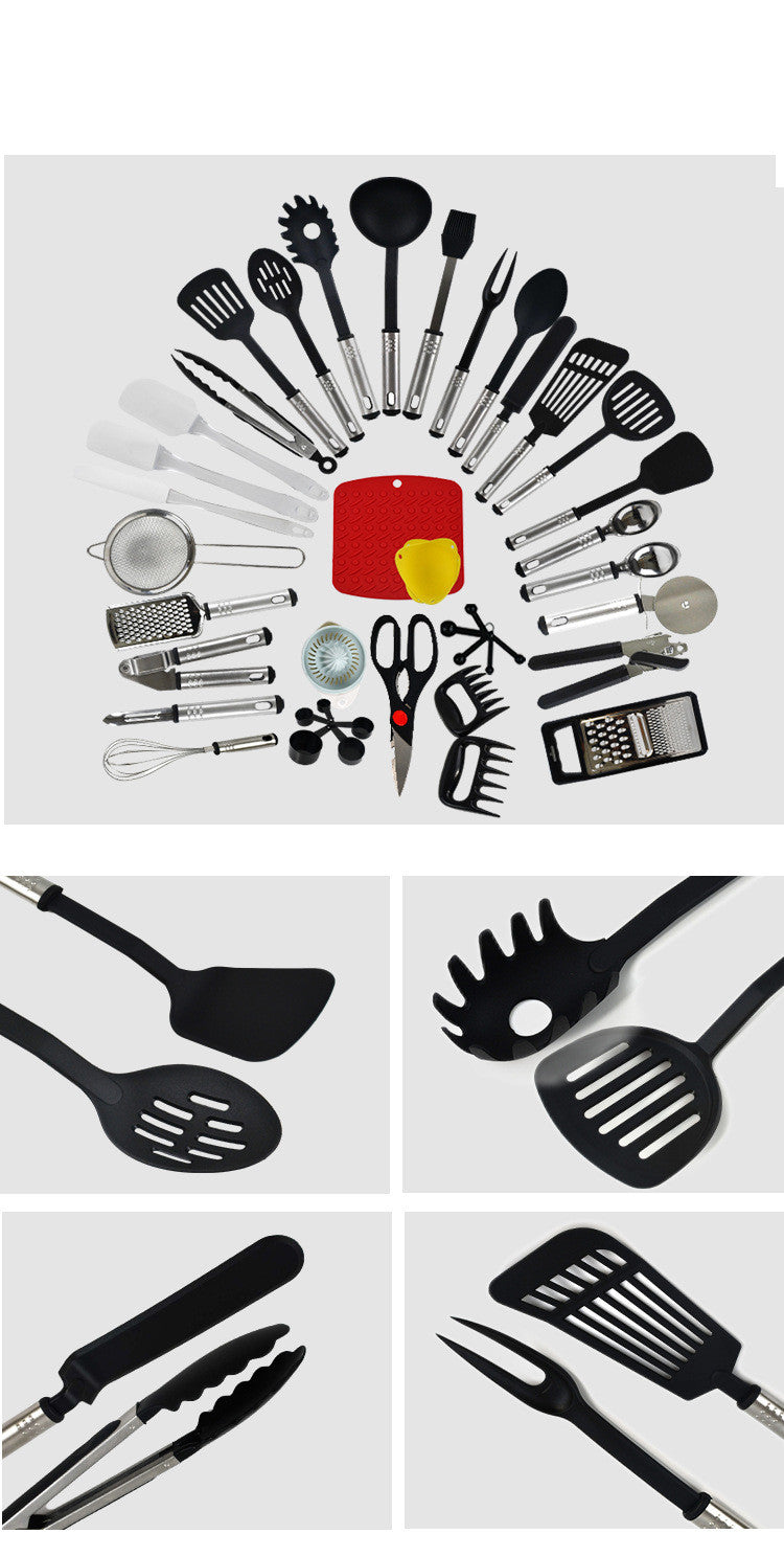 Nylon kitchen utensils set 44 piece – complete cooking tool collection