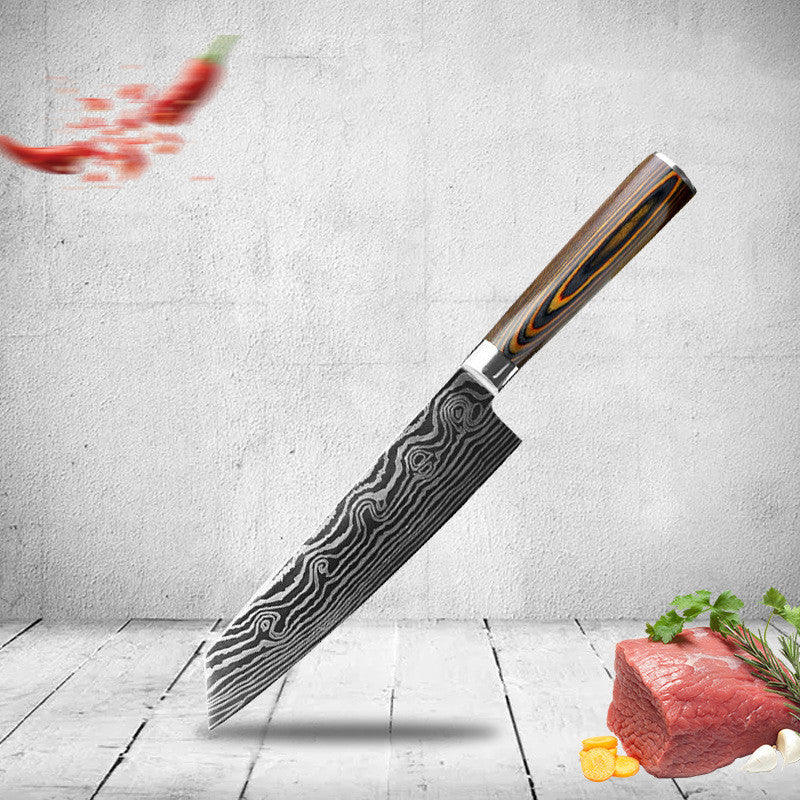 Laser pattern chef knife stainless steel – chef slicing fruit utility types