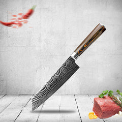 Laser pattern chef knife stainless steel – chef slicing fruit utility types