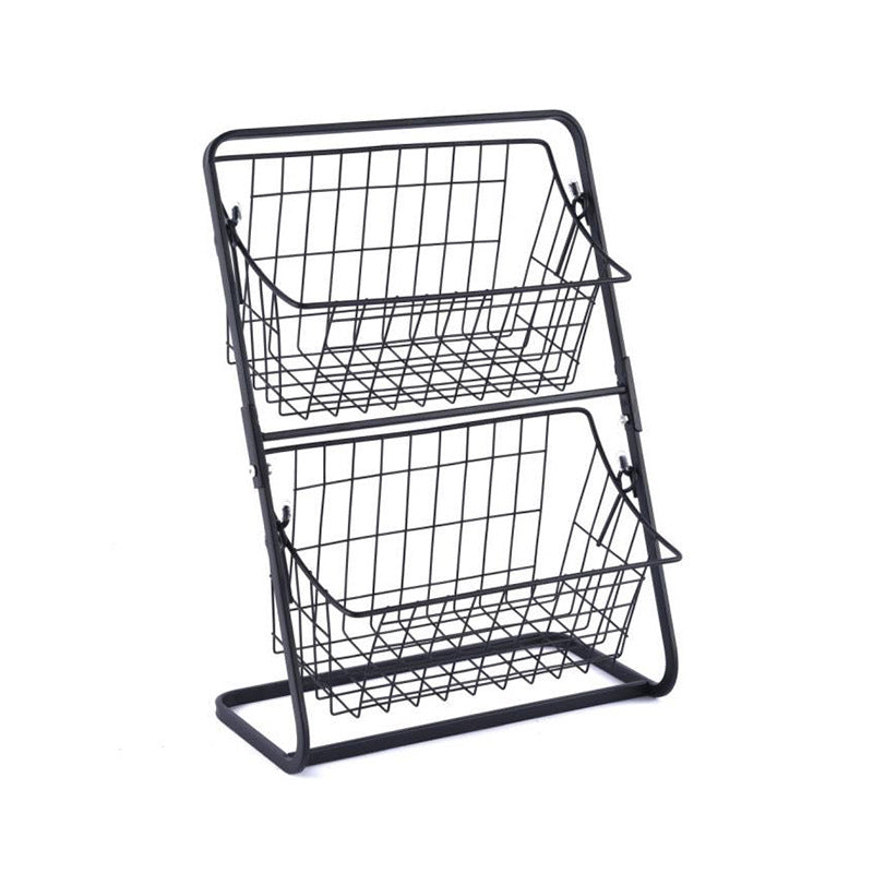 Multilayer kitchen storage rack – black iron art countertop design