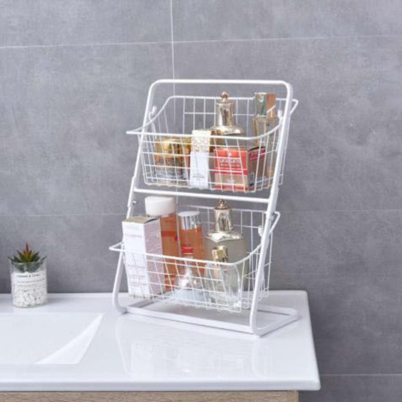 Multilayer kitchen storage rack – 2 individual baskets vertical space