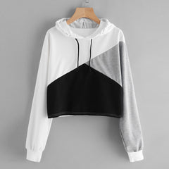 Color-blocking Long-sleeved Hat Cotton Sweatshirt