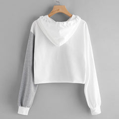 Color-blocking Long-sleeved Hat Cotton Sweatshirt
