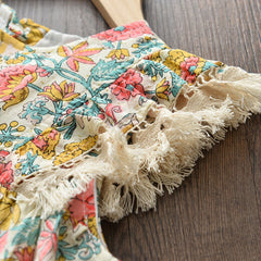 Girls Fashion Cute Retro Sleeveless Print Dress