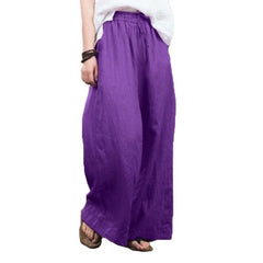 New Ladies Loose Wide Leg Pants Fashion Casual Cotton And Linen Trousers Women