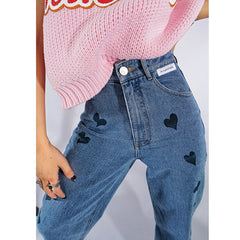 Light-colored Love Jeans Women Are Thin And Tall