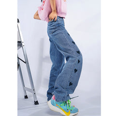 Light-colored Love Jeans Women Are Thin And Tall