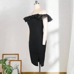 Sexy One-Shoulder, Wooden Ears, High-Waisted Slit, Large Size, Buttocks, Women'S Dress