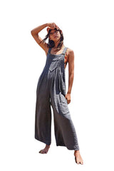 Women's New Solid Color Overalls Siamese Overalls