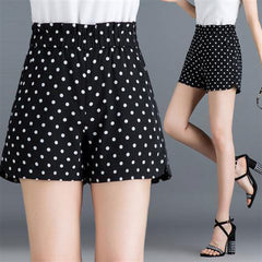 Polka Dot Plaid Shorts Women Summer