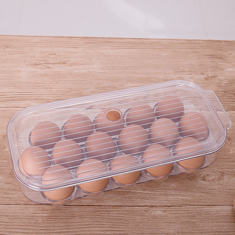 Refrigerator egg storage box – PET 31cm transparent fridge organizer front view