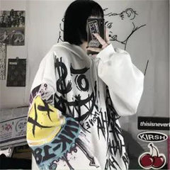 Printed Hooded Sweater Student Korean Style Loose