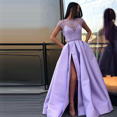 Sexy Lace Beaded Slit Long Dress