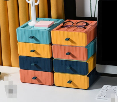 Desktop Storage Box with Drawers Multi Layer Organizer