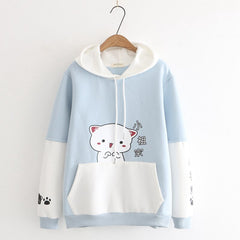Winter childlike cartoon hooded sweater