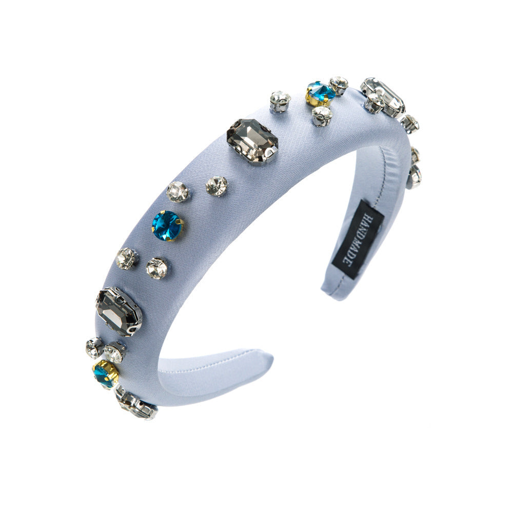 Wide-brimmed Diamond Sponge Simple Face Washing Hair Band