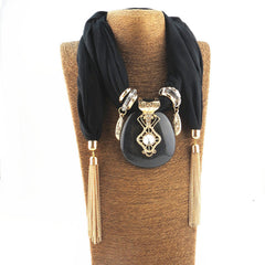 Round Chain Fringe Pendant Scarf Shawl Scarf Jewelry