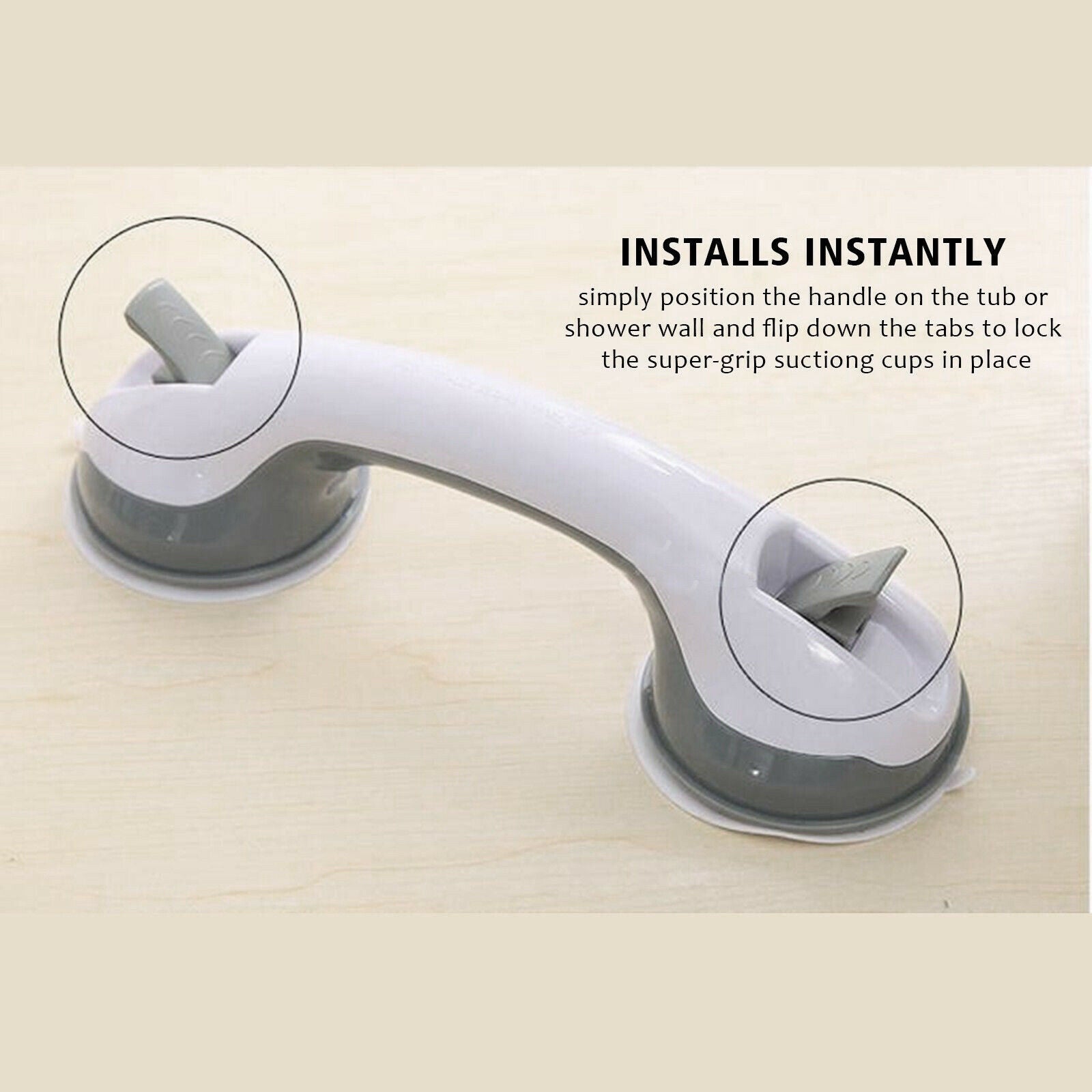 Bathroom suction grab bar safety handle – elderly disabled shower safety