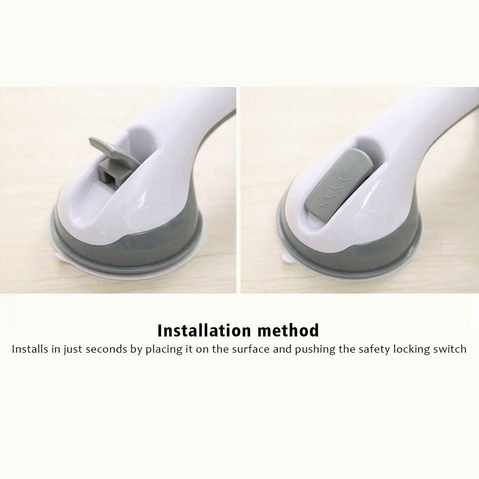 Bathroom suction grab bar safety handle – portable residue free removal