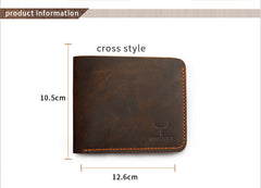 Retro short wallet for men – vertical square compact slim design