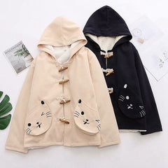 Embroidered Hooded Cotton Jacket