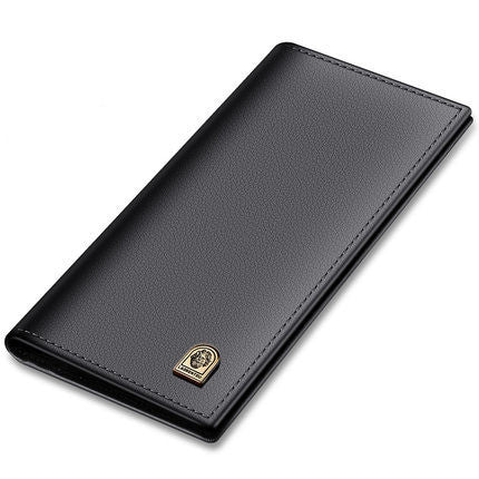 Long leather wallet for men – brown soft genuine leather business style