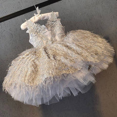 Girls Birthday Lace Cute Knee Length Princess Dress