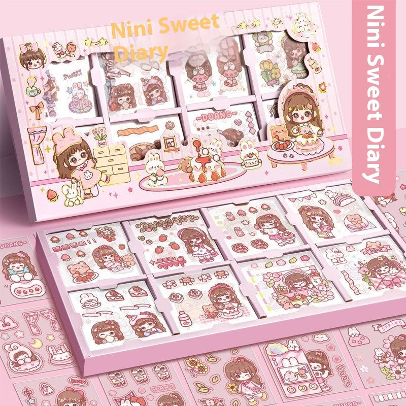 Waterproof cartoon stickers pack 200 pcs – 5 design themes collection
