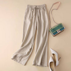 Literature And Art Cotton And Linen Large Casual Wide Leg Pants Women