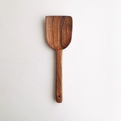 Teak wood cooking spatula kitchen utensil – wide mouth spoon variant