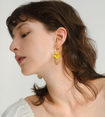 Flower earrings fairy petal earrings