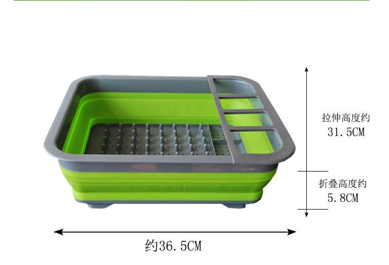 Folding kitchen dish drying rack – compatible drying mat drain board use