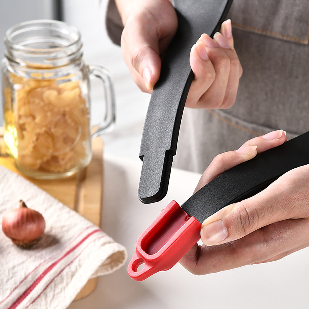 3-in-1 silicone spatula clip kitchen tool – ergonomic nylon handle curved design