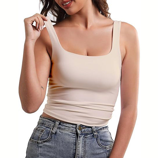 Square Collar Beauty Back Outer Wear Inner Wear Sleeveless Sling